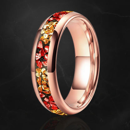 6mm Red and Gold Tungsten Ring