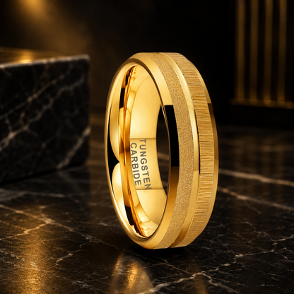 Sandblasted Tungsten Ring