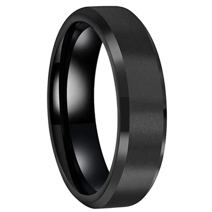 6mm Satin Black Tungsten Carbide Wedding Band