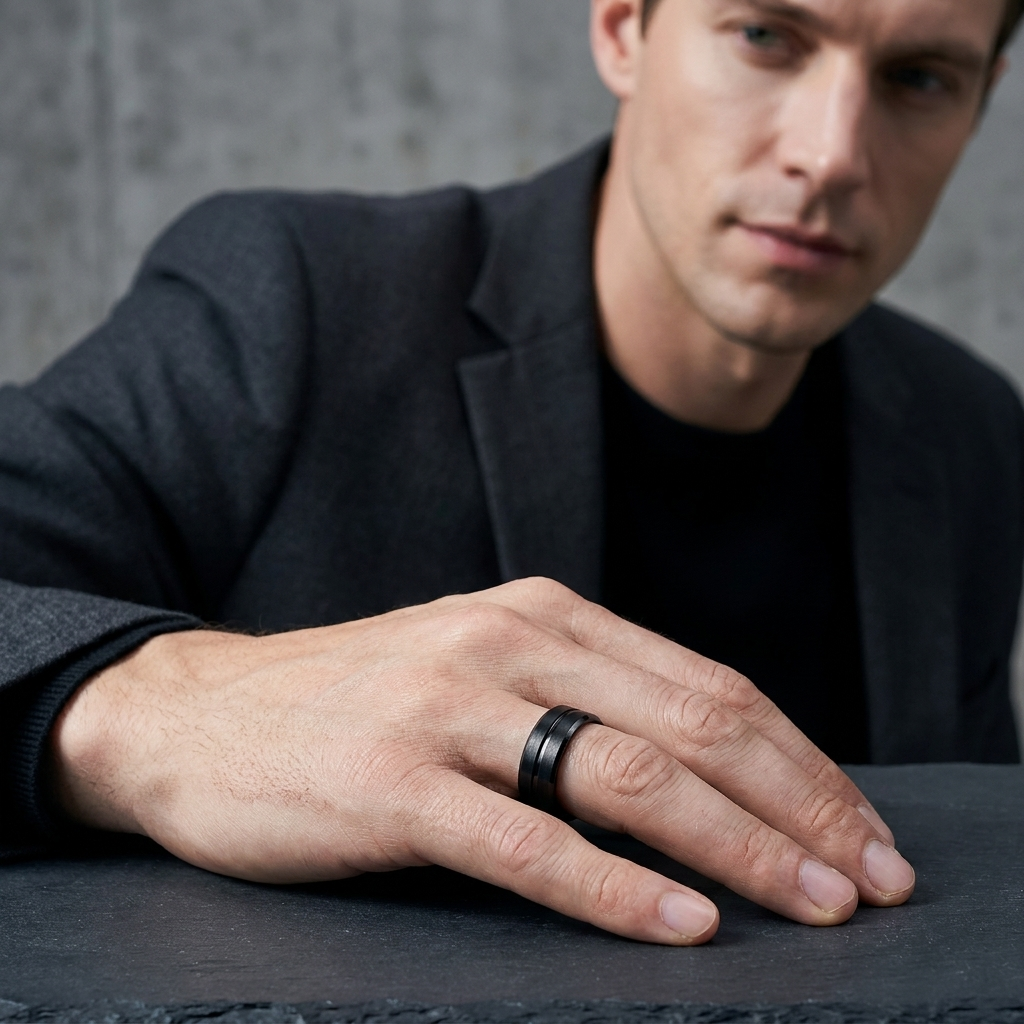 6mm Satin Black Tungsten Carbide Wedding Band