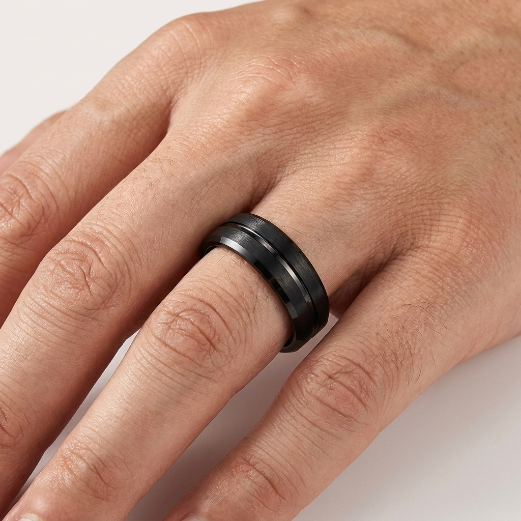 6mm Satin Black Tungsten Carbide Wedding Band