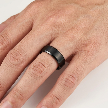 6mm Satin Black Tungsten Carbide Wedding Band