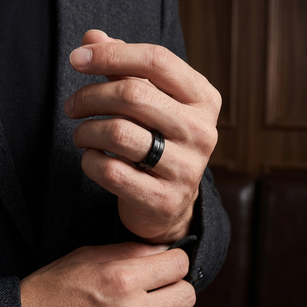 6mm Satin Black Tungsten Carbide Wedding Band