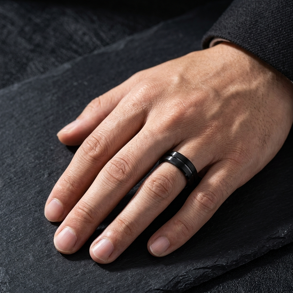 6mm Satin Black Tungsten Carbide Wedding Band