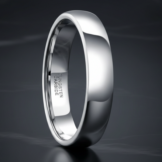 6mm Silver Tungsten Carbide Wedding Band