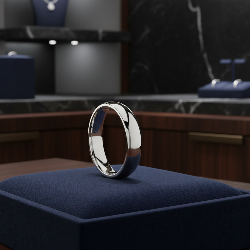 6mm White Tungsten Men’s Wedding Band