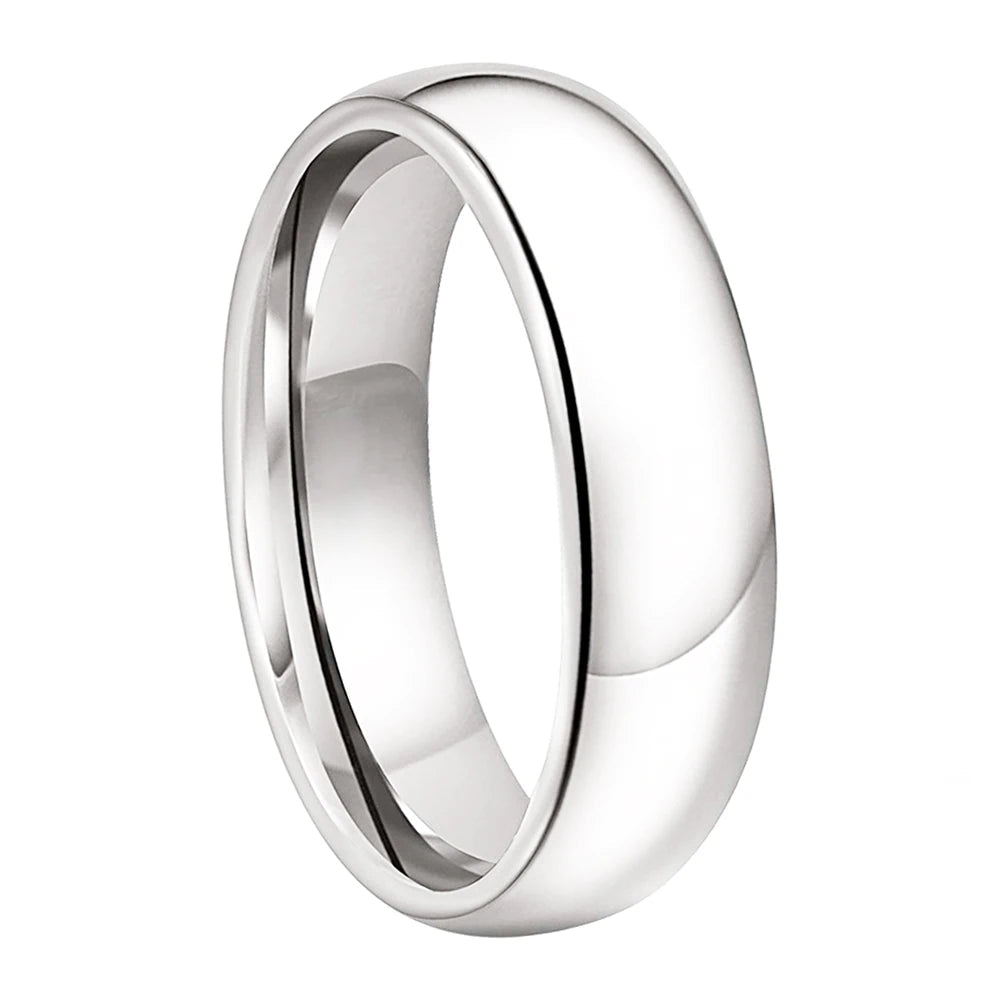 6mm White Tungsten Men’s Wedding Band