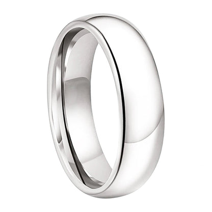 6mm White Tungsten Men’s Wedding Band