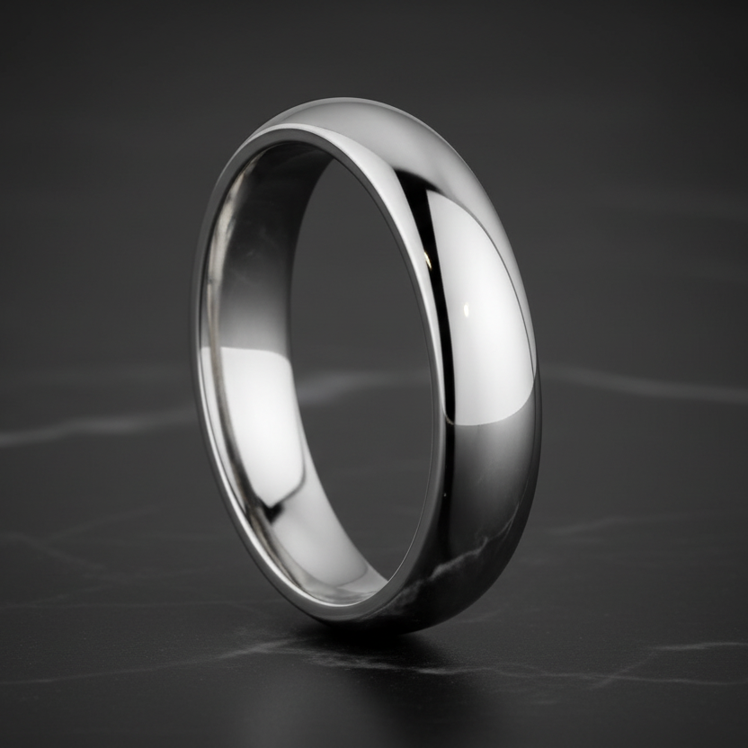 6mm White Tungsten Men’s Wedding Band