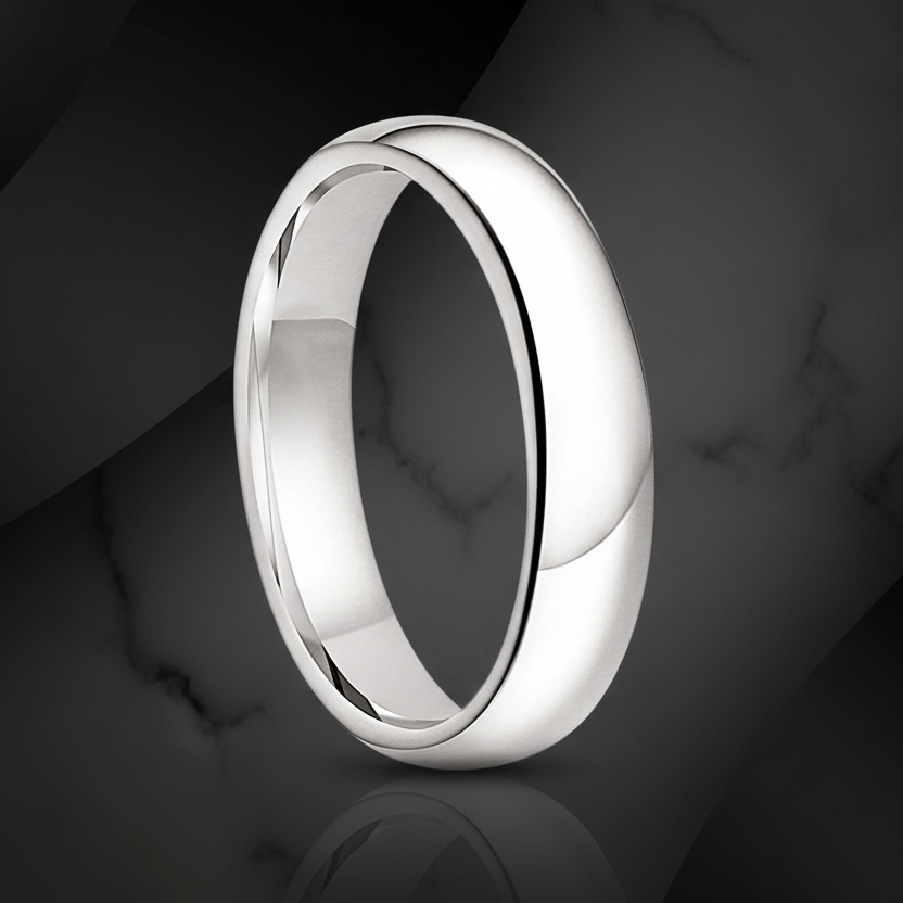 6mm White Tungsten Men’s Wedding Band