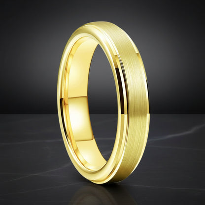 Yellow Gold Tungsten Ring