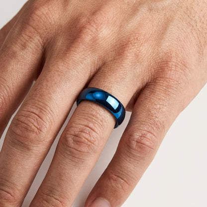 7MM Blue Tungsten Ring