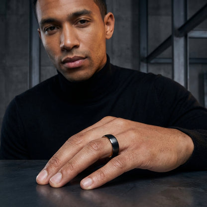 7MM Black & Gold Tungsten Wedding Band