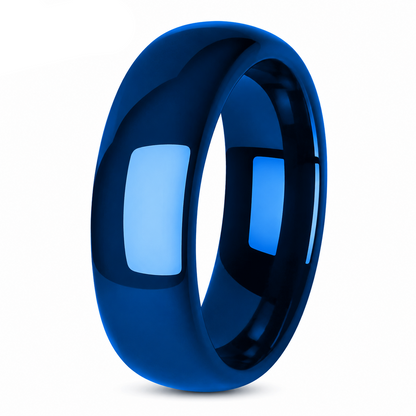 7MM Blue Tungsten Ring