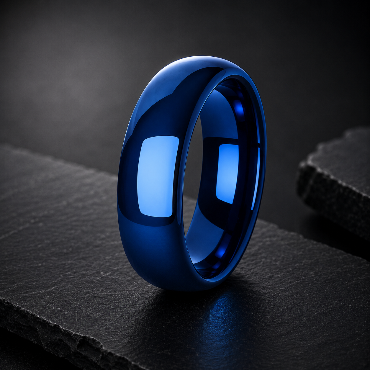 7MM Blue Tungsten Ring