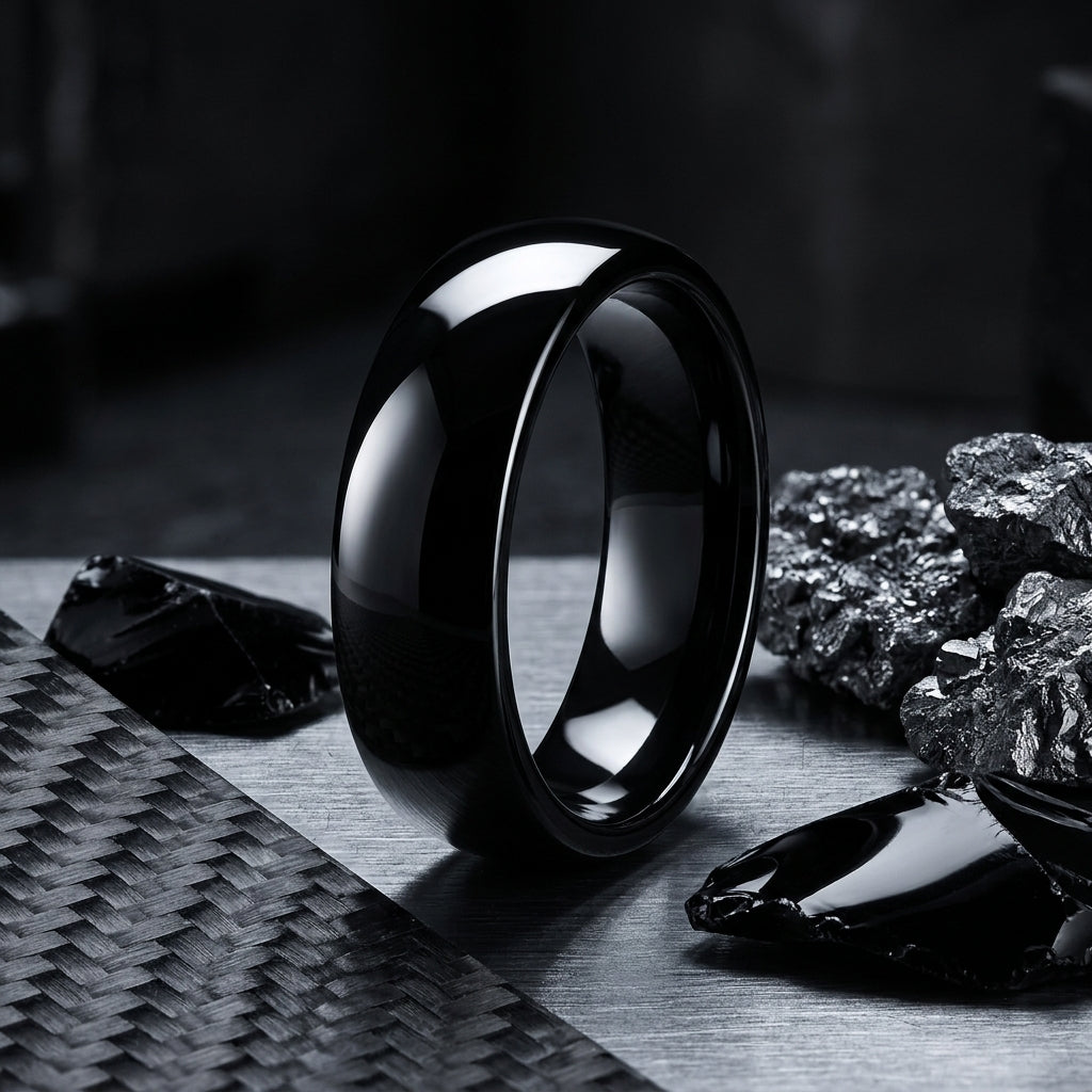 7mm Black Tungsten Ring