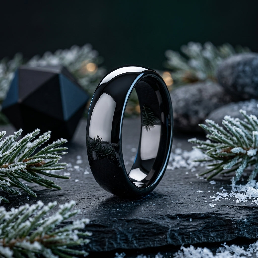 7mm Black Tungsten Ring