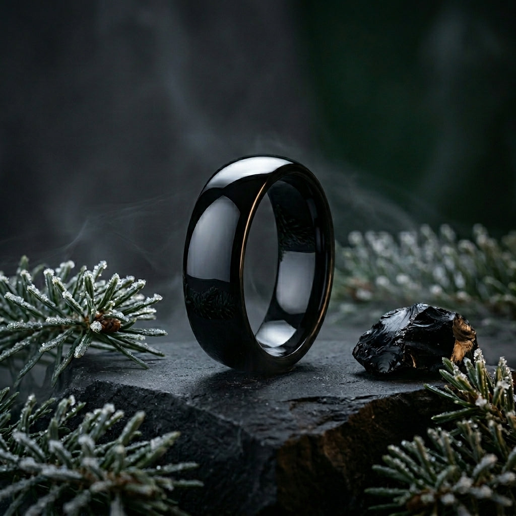 7mm Black Tungsten Ring