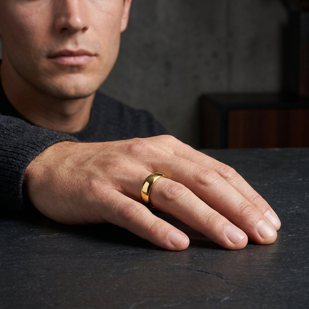 7mm Gold Tungsten Ring
