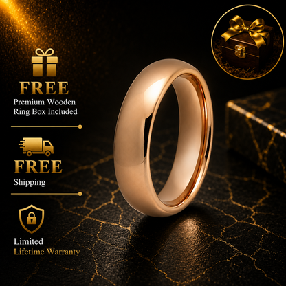 7mm Rose Gold Tungsten Ring For Men