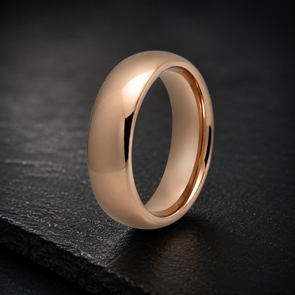 7mm Rose Gold Tungsten Ring For Men
