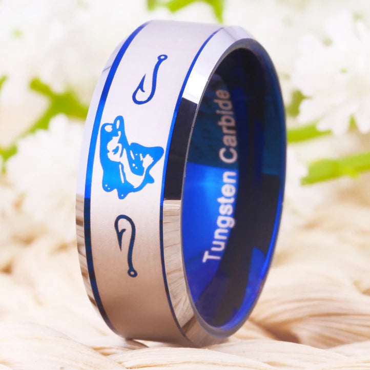 8MM Fishing Hooks Beveled Tungsten Ring