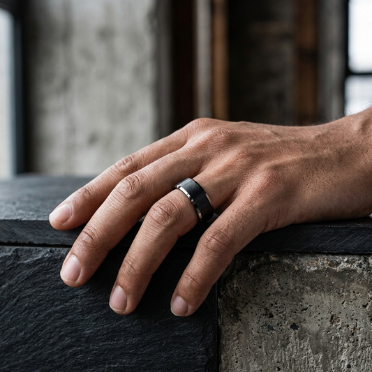 Matte Black Tungsten Wedding Band