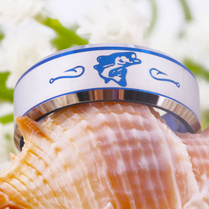 8MM Fishing Hooks Beveled Tungsten Ring