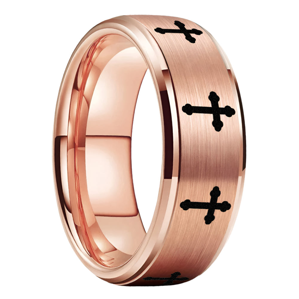 Mens Tungsten Cross Ring - RealTungsten