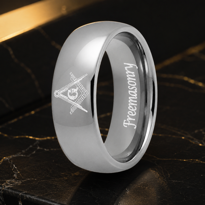 8MM Tungsten Masonic Ring For Men