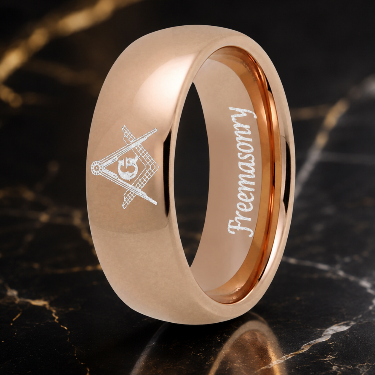 8MM Tungsten Masonic Ring For Men