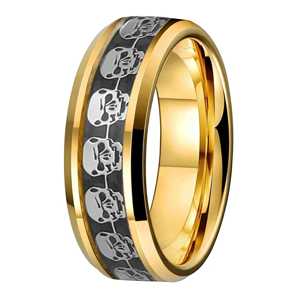 8MM Tungsten Skull Ring