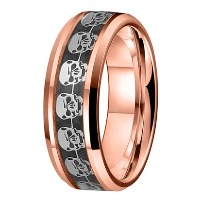 8MM Tungsten Skull Ring