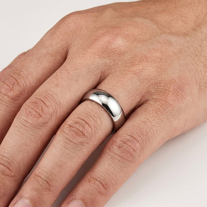 8MM White Tungsten Ring
