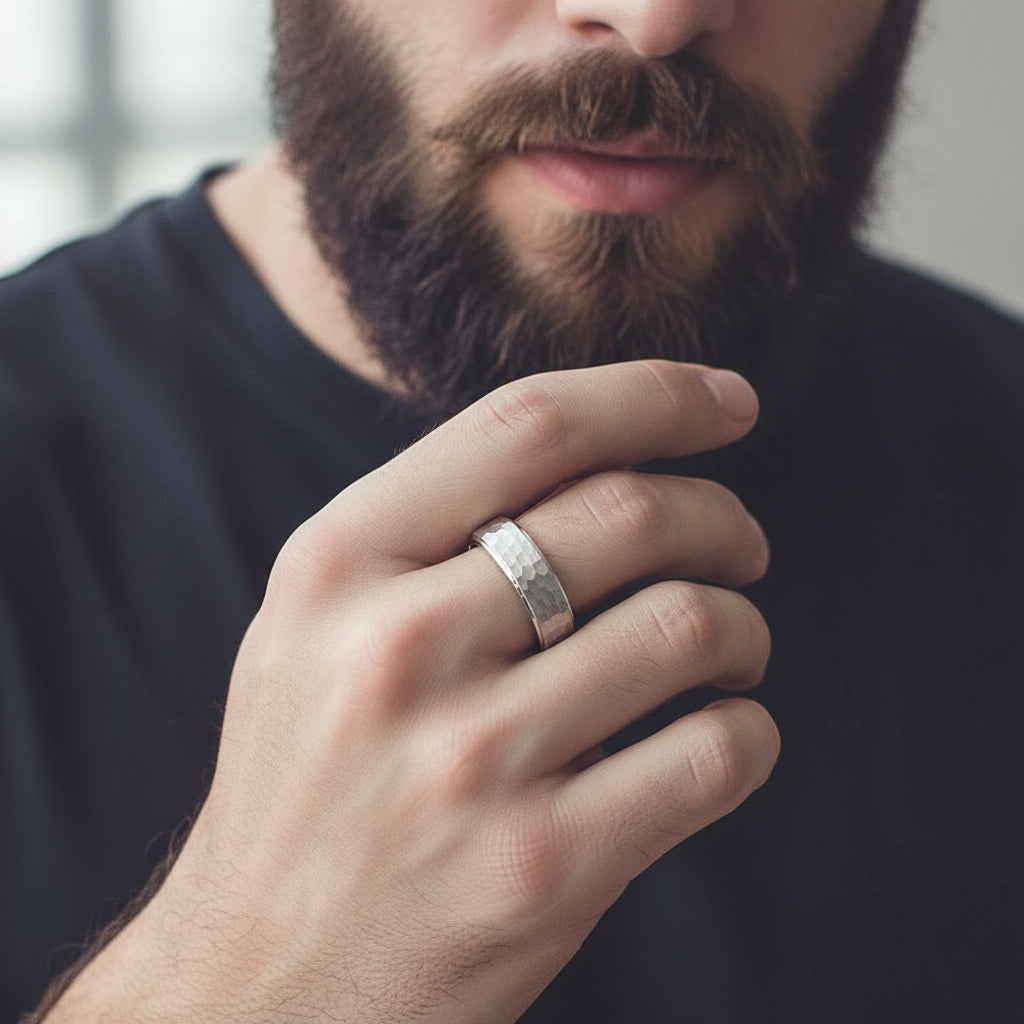 8MM White Tungsten ring