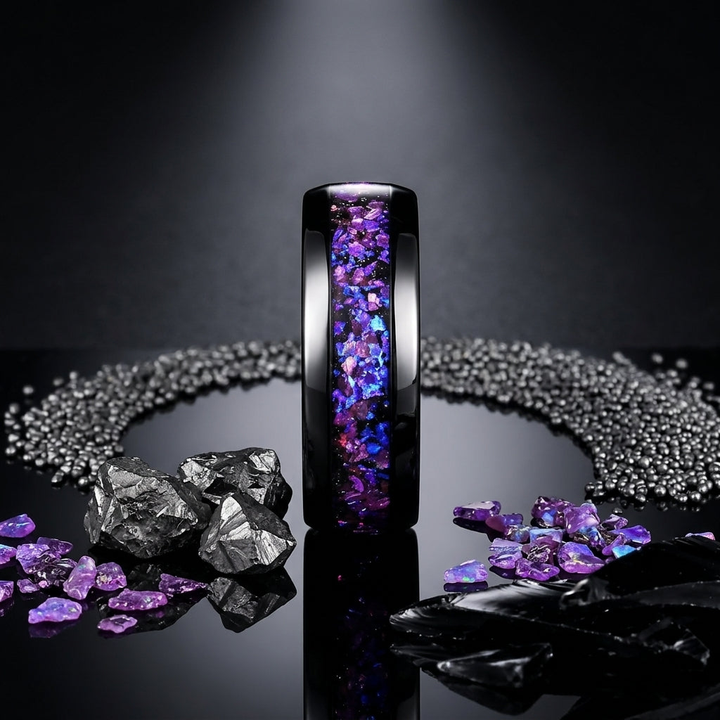 The Morpheus - Amethyst Tungsten Ring