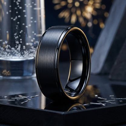 8mm Black Tungsten Ring for Men