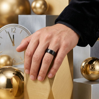 8mm Black Tungsten Ring for Men
