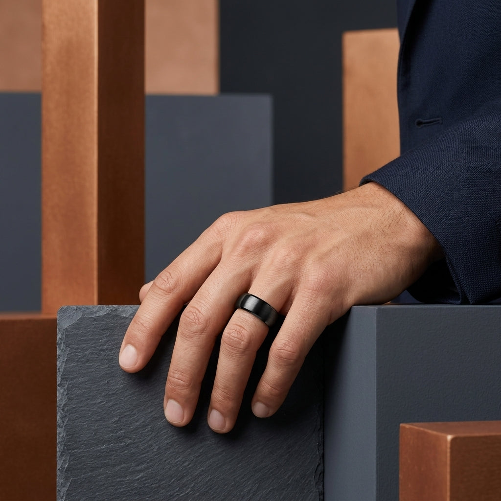 The Dark Core™ –8mm Black Tungsten Wedding Ring