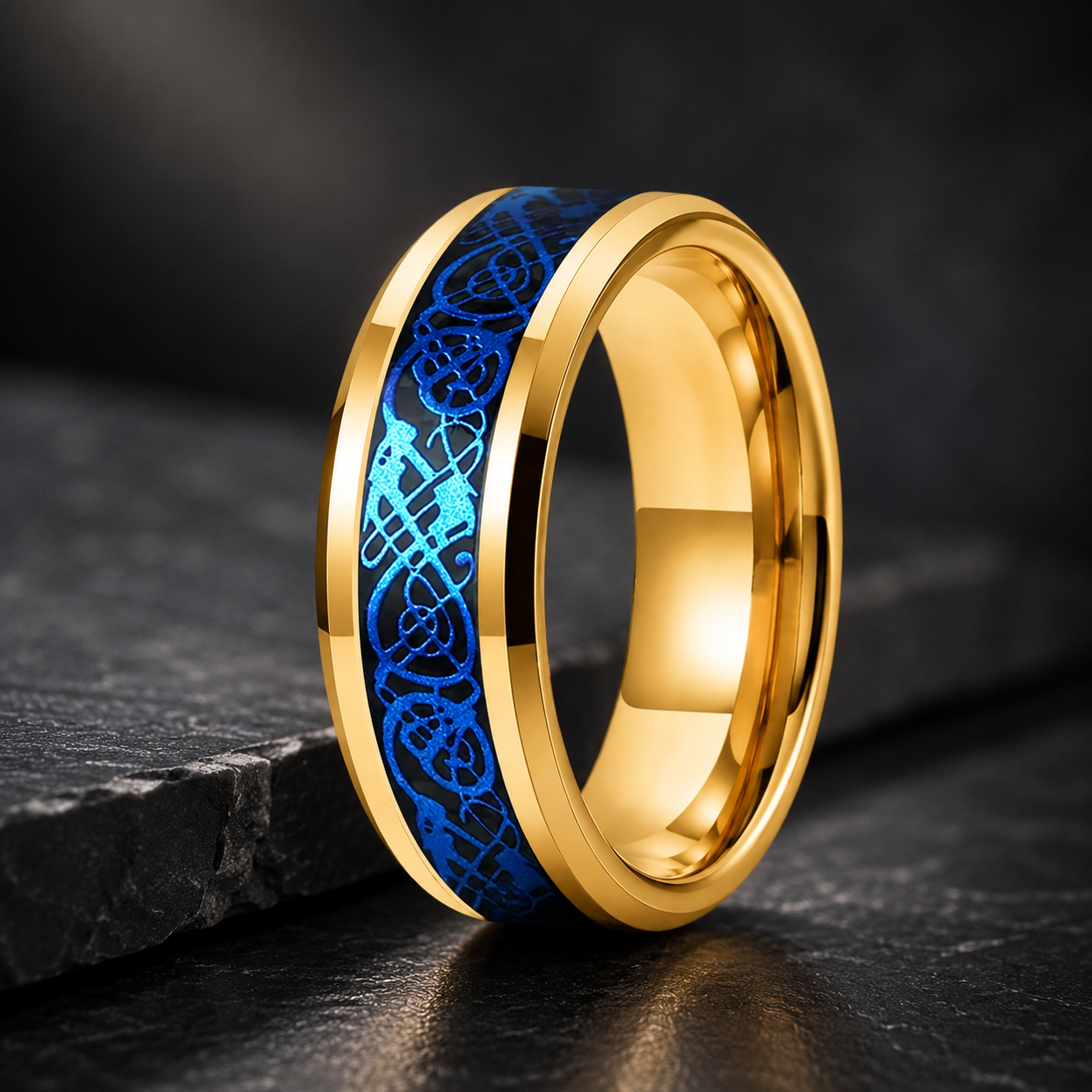 Blue Dragon Tungsten Ring