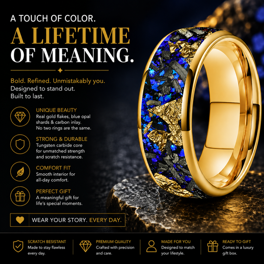8mm Blue Sandstone Tungsten Ring