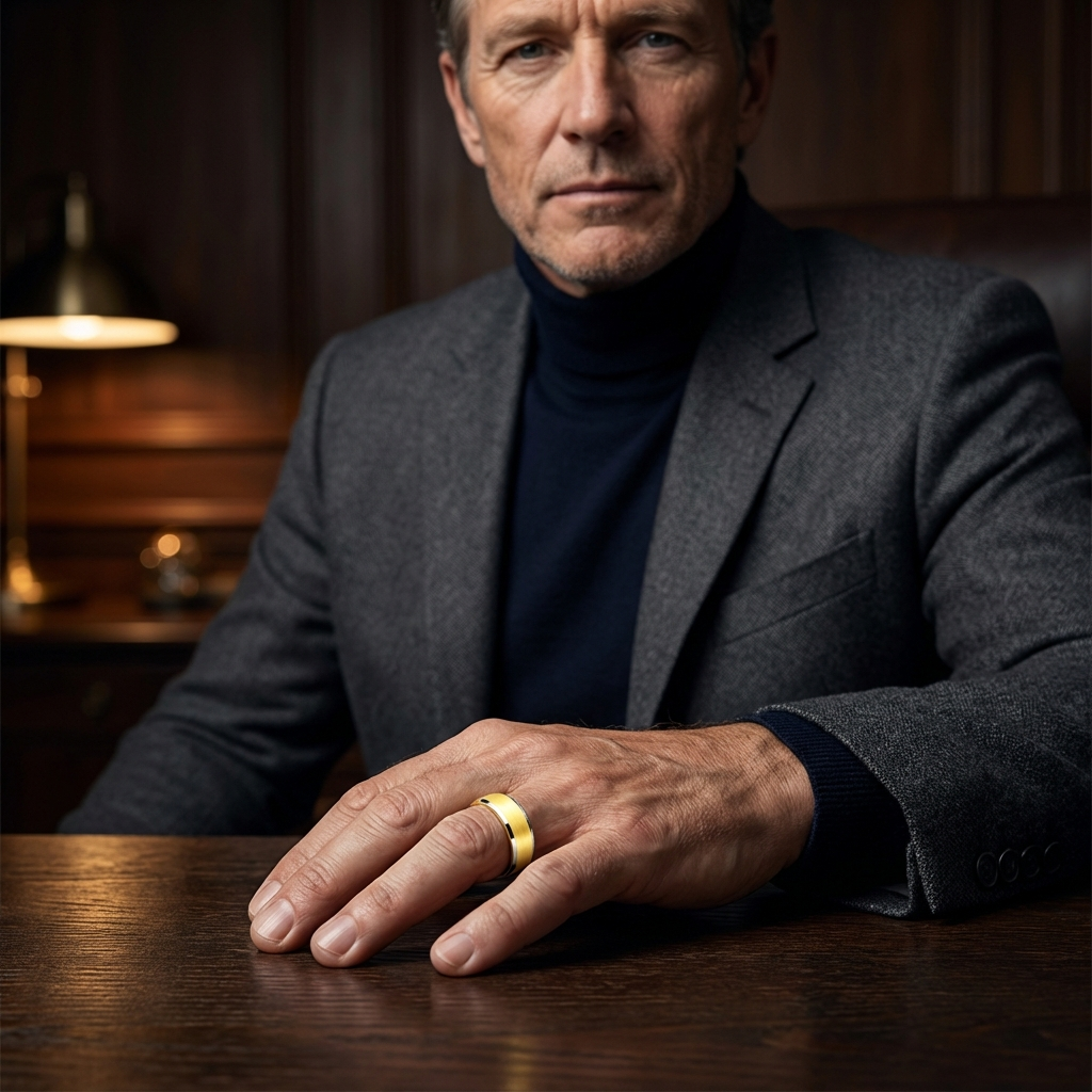 8mm Brushed Gold Tungsten Wedding Band