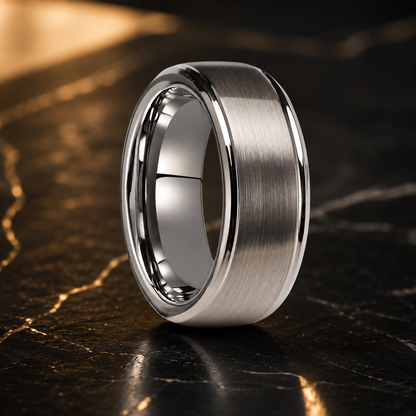 Classic Silver Tungsten Wedding Ring