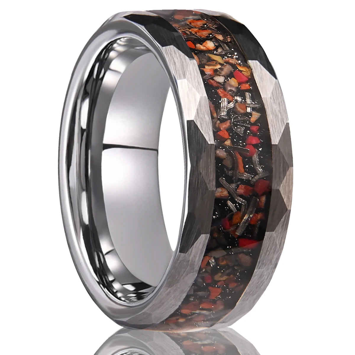  8mm Dinosaur Bone Tungsten Ring