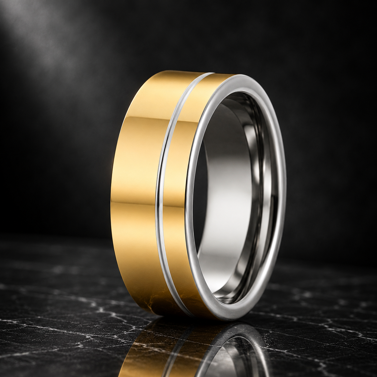 Gold and Silver Tungsten Ring