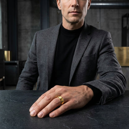 Golden Tungsten Ring
