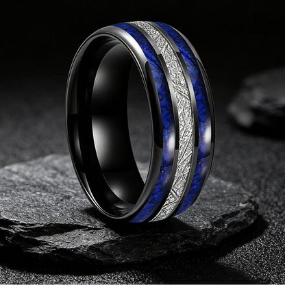8mm Lapis Lazuli Meteorite Tungsten Ring