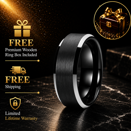 Matte Black Tungsten Wedding Band