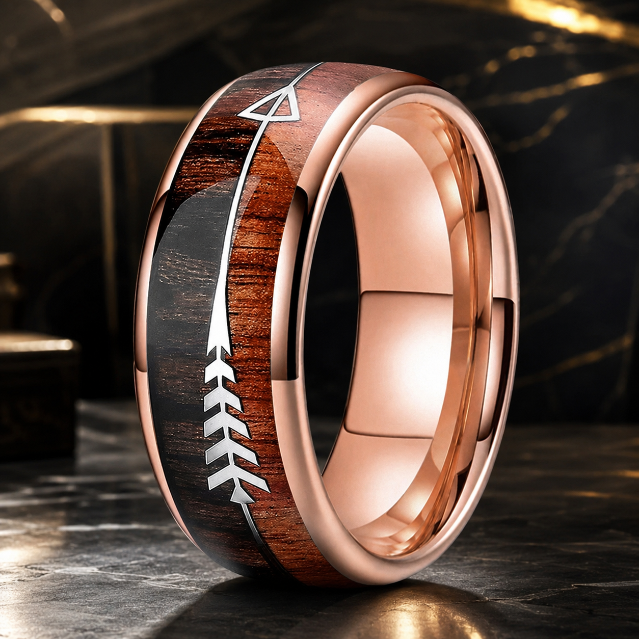 Mens Tungsten Wood Ring