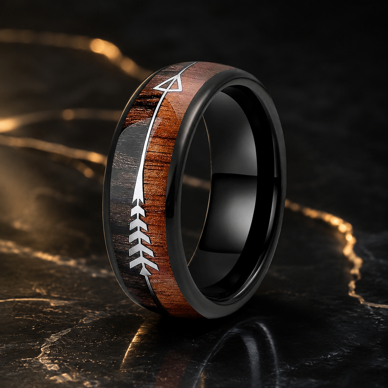 Mens Tungsten Wood Ring